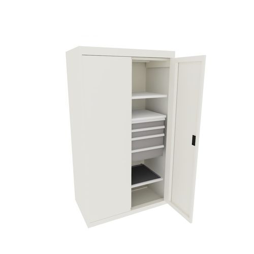 Armario con estante - 98.093.110 - LISTA - con puerta abatible / 4 cajones / con 2 puertas