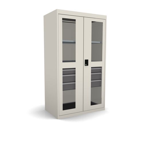 Armario con estante - 98.094.110 - LISTA - con puerta abatible / 4 cajones / con 2 puertas