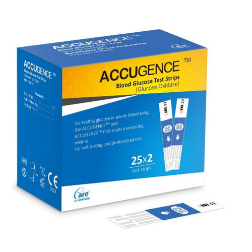 Tira de prueba de diabetes - ACCUGENCE ® - e-LinkCare Meditech - de hematocrito / de glucosa / de glucemia