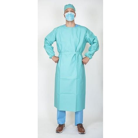 Bata quirúrgica unisex - PPS55 - Gowri Health House - desechable / verde