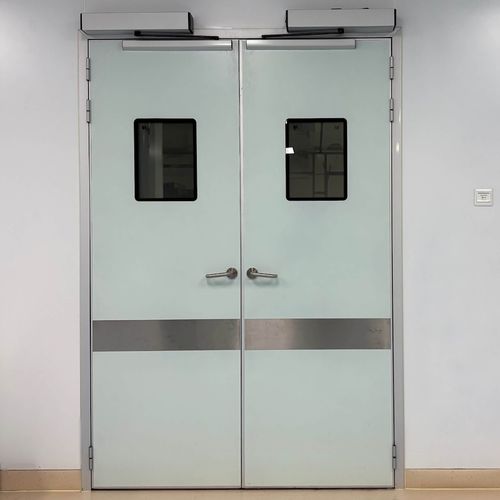 Puerta de hospital - Shenzhen Seacrown Electromechanical - abatible / de aluminio / automática