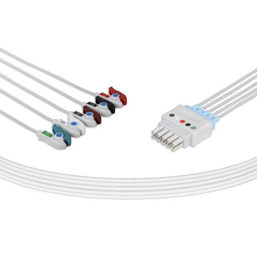 Cable de ECG médico - DX5-90P - Unimed Medical Supplies - 5 derivaciones / reutilizable