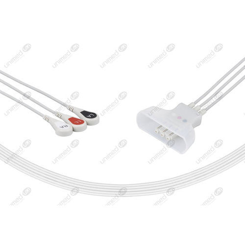 Cable de ECG médico - HT3-90S - Unimed Medical Supplies - 3 hilos / para Philips