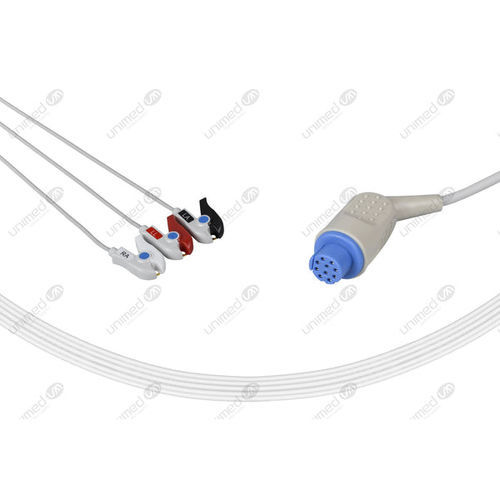 Cable de ECG médico - 2395P - Unimed Medical Supplies - 3 hilos / reutilizable