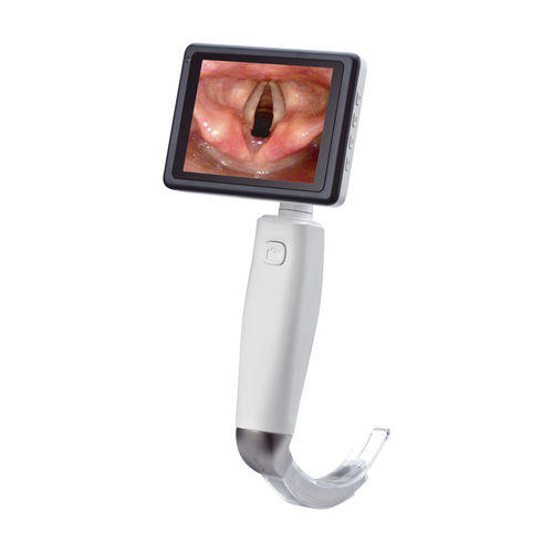 Videolaringoscopio de alta definición - VL3D/VL4D - HugeMed - con monitor de vídeo integrado / de un solo uso / con hoja