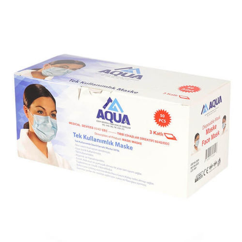 Mascarilla quirúrgica con filtro - Aqua Medikal - caja de 50 / celeste / desechable