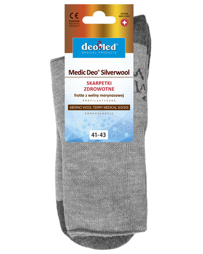 Calcetín para diabéticos con hilos de plata - Medic Deo® - DEOMED® - de lana / antideslizante