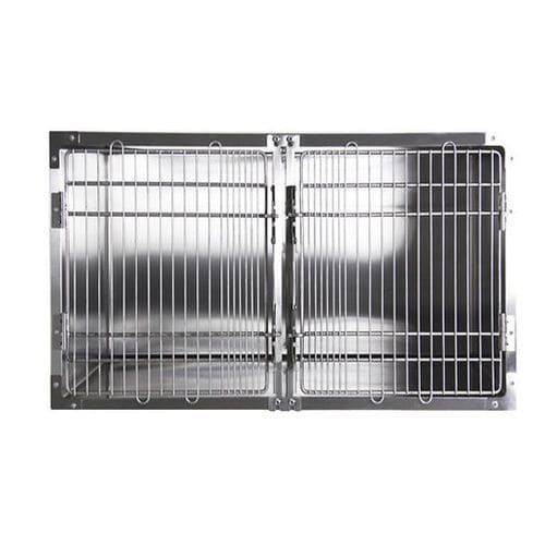 Jaula veterinaria modular - LCV.01.02.432 - Qualiaço - 2 compartimentos / de acero inoxidable
