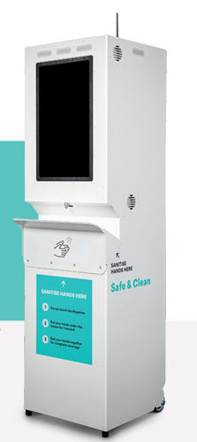 Dispensador de solución hidroalcohólica con ruedas - V5 - SAFE AND CLEAN - manual