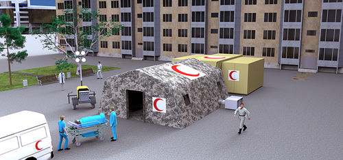 Tienda para emergencia médica - (1+1) - U-PROJECT - de transferencia / hinchable