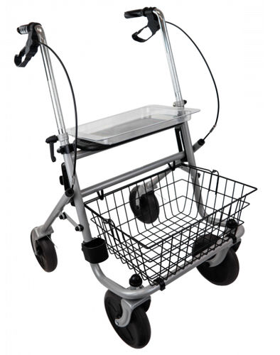Andador con ruedas con 4 ruedas - Shanghai Haozheng Metal Products - marco de acero / con asiento / de altura regulable