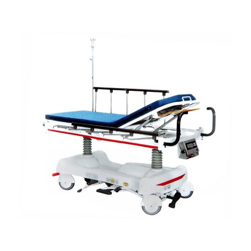 Carro camilla para traslado de pacientes - XF184 - Foshan Xufeng Medical Technology Co., Ltd. - hidráulico / de altura variable / con respaldo regulable