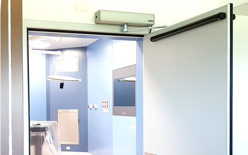 Puerta de protección contra los rayos X - HB-B series - LABEL S.p.A. - de hospital / abatible / de acero inoxidable