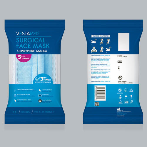 Mascarilla de protección de poliéster - VSM 05 - Vestamed - azul / médica / de tejido no tejido