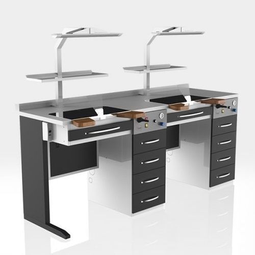 Puesto de trabajo para laboratorio dental con luz - GPW02 - Grup Dental Medikal - doble