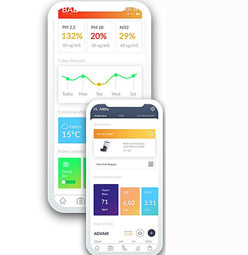 Aplicación para móviles de control de pacientes asmáticos - Spirocco - de monitorización / médica / de espirometría