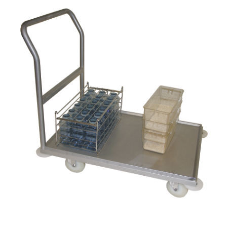 Carro para transporte - TW 4921-9IS  - Zoonlab GmbH - de acero inoxidable / 1 estante / móvil