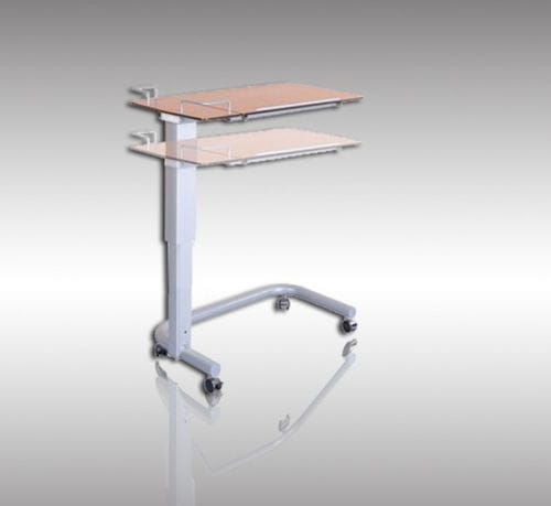 Mesa de cama de altura regulable - HYZ5509 - HYZMED Medical - con ruedas / reclinable / con accionamiento manual