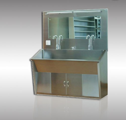 Fregadero médico - SS027 - HYZMED Medical - 2 estaciones / de acero inoxidable