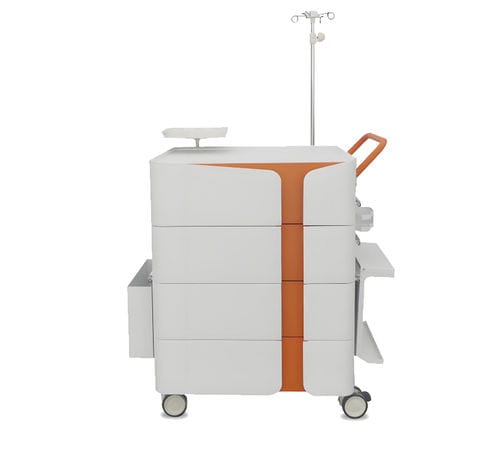 Carro de emergencia - Emergency Cart B-9-1 - HYZMED Medical - de almacenamiento / con bandejas / con papelera