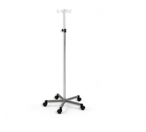 Portasueros con ruedas - 5809 - HYZMED Medical - 4 ganchos / de altura variable / de acero inoxidable