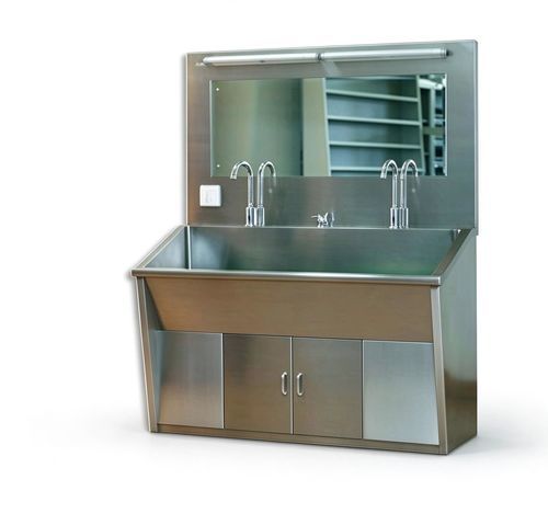 Fregadero médico - HYZ SS027 - HYZMED Medical - 2 estaciones / de acero inoxidable