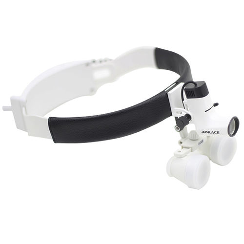 Lupa quirúrgica frontal - AGS-102L/M - Wuzhou AOKACE Technology - con lámpara frontal