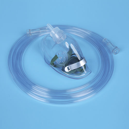 Máscara de oxígeno de PVC - OM series - Haiyan Kangyuan Medical Instrument - transparente / ajustable