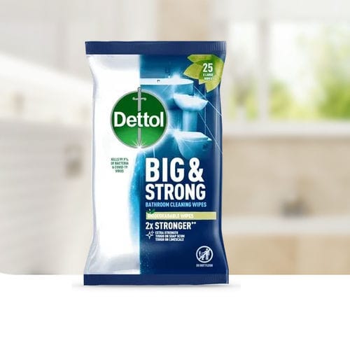 Toallita limpiadora para suelos y superficies - Big & Strong - Dettol - lote de 25