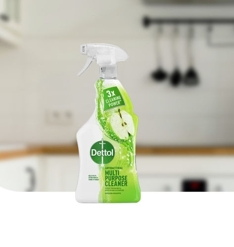 Detergente líquido - Green Apple - Dettol - 1000 mL / peróxido de hidrógeno / alcohol