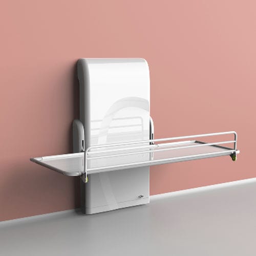Mesa para cambiar pañales - CT Nivano - Astor Bannerman - rectangular / de altura regulable / de acero inoxidable