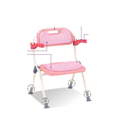 Silla de ducha con reposabrazos - SC-31 - Matsunaga Manufactory - con respaldo / plegable / de altura variable