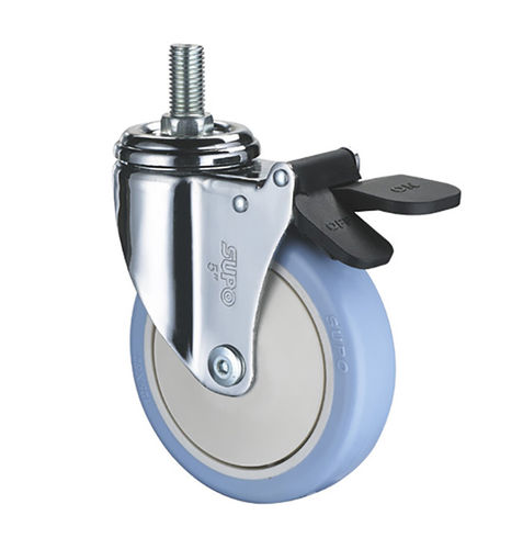 Rueda de poliuretano - 1M-C01-02D-100-271 - Zhongshan Xiangrong Caster Manufacturing Co.,Ltd - con freno / giratoria
