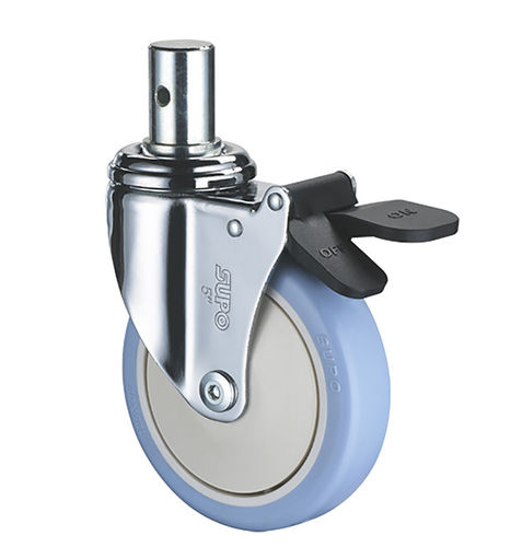 Rueda de poliuretano - 1M-C01-05D-100-271 - Zhongshan Xiangrong Caster Manufacturing Co.,Ltd - con freno / giratoria