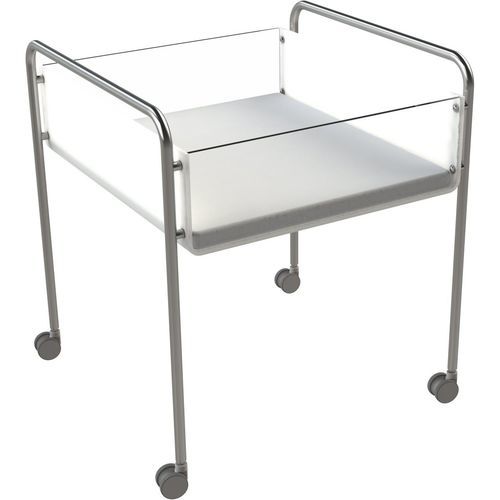 Cuna hospitalaria con ruedas - H23-306 - Hess Medizintechnik - de acero inoxidable / transparente