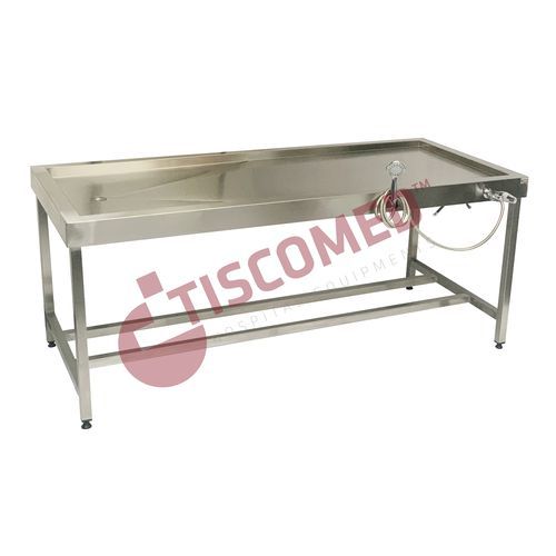 Mesa de lavado de cadáveres - TOMU 6300 - Tiscomed - rectangular / con fregadero / de acero inoxidable