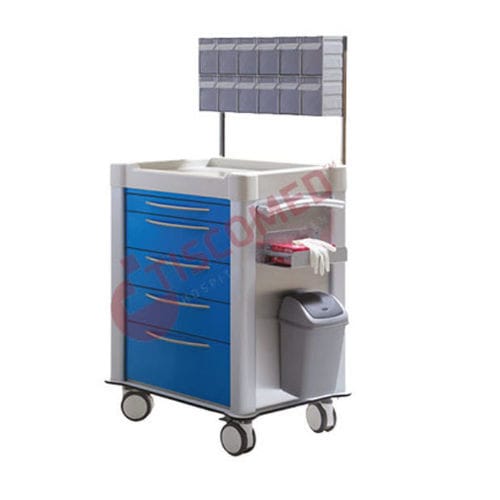 Carro médico - TCME 1500 - Tiscomed - de hospital / para medicamentos / para cuidados