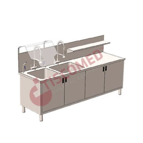 Estación de prelavado para la industria farmacéutica - TINI 4070 - Tiscomed - para la industria médica / con fregadero / de acero inoxidable