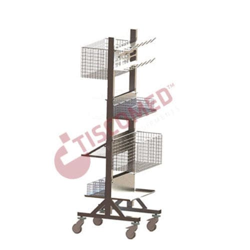 Carro para bolsas médico - TFSS 5000 - Tiscomed - de transporte / multifunción / 3 estantes