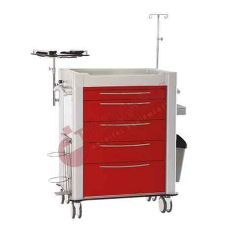 Carro médico - TCEC 1420 - Tiscomed - de hospital / de emergencia / para desfibrilador