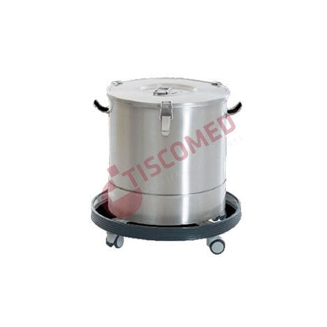 Portacuencos con ruedas - TKIB 3512 - Tiscomed - de acero inoxidable