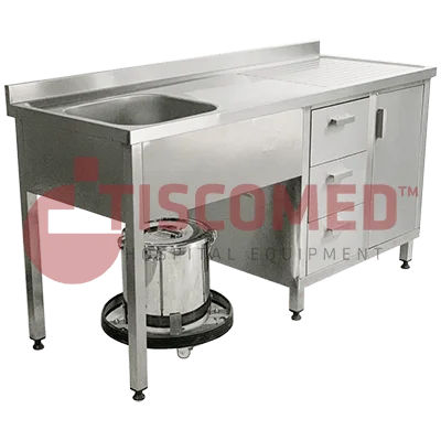 Fregadero médico - TINI 4060 - Tiscomed - de laboratorio / para esclusa / 1 estación