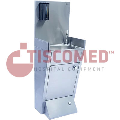 Fregadero médico - TINI 4081 - Tiscomed - para área de higiene / 1 estación / de acero inoxidable
