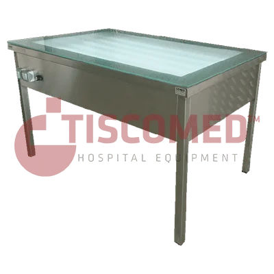 Mesa de inspección de ropa - TTVA 4770 - Tiscomed - rectangular / de acero inoxidable