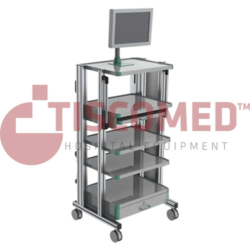 Carro médico - TTDE 3030 - Tiscomed - para instrumental / 2 cajones / con estante