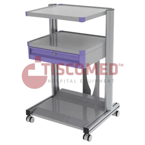 Carro de aluminio - TTDE 3040 - Tiscomed - 1 cajón / con estante / móvil