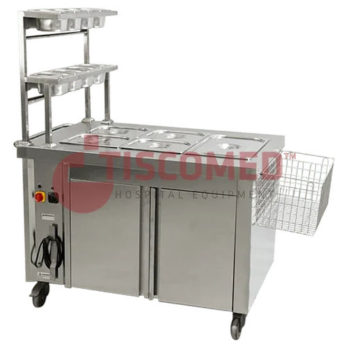 Carro de hospital - TBMT 1200 - Tiscomed - de servicio / para comidas / de acero inoxidable