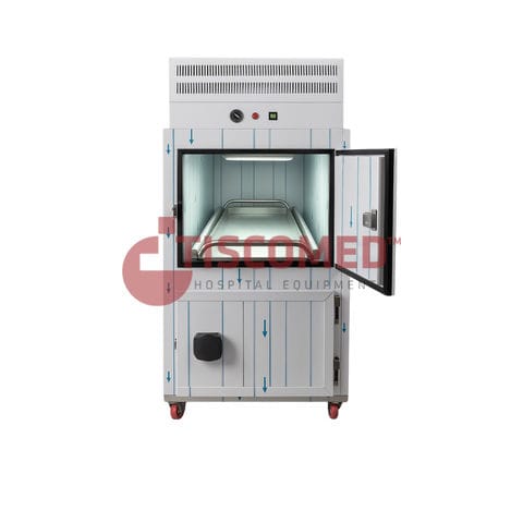 Cámara mortuoria frigorífica para camillas mortuorias - TOMU 6020 - Tiscomed - 2 cuerpos / de carga frontal / con ruedas