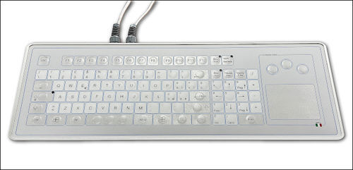 Teclado con alfombrilla táctil - KT-96-TM-04 - K-Tronic - de aluminio / USB / antimicrobiano