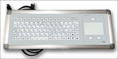 Teclado con alfombrilla táctil - KT-105-IM-04 - K-Tronic - de aluminio / USB / antimicrobiano